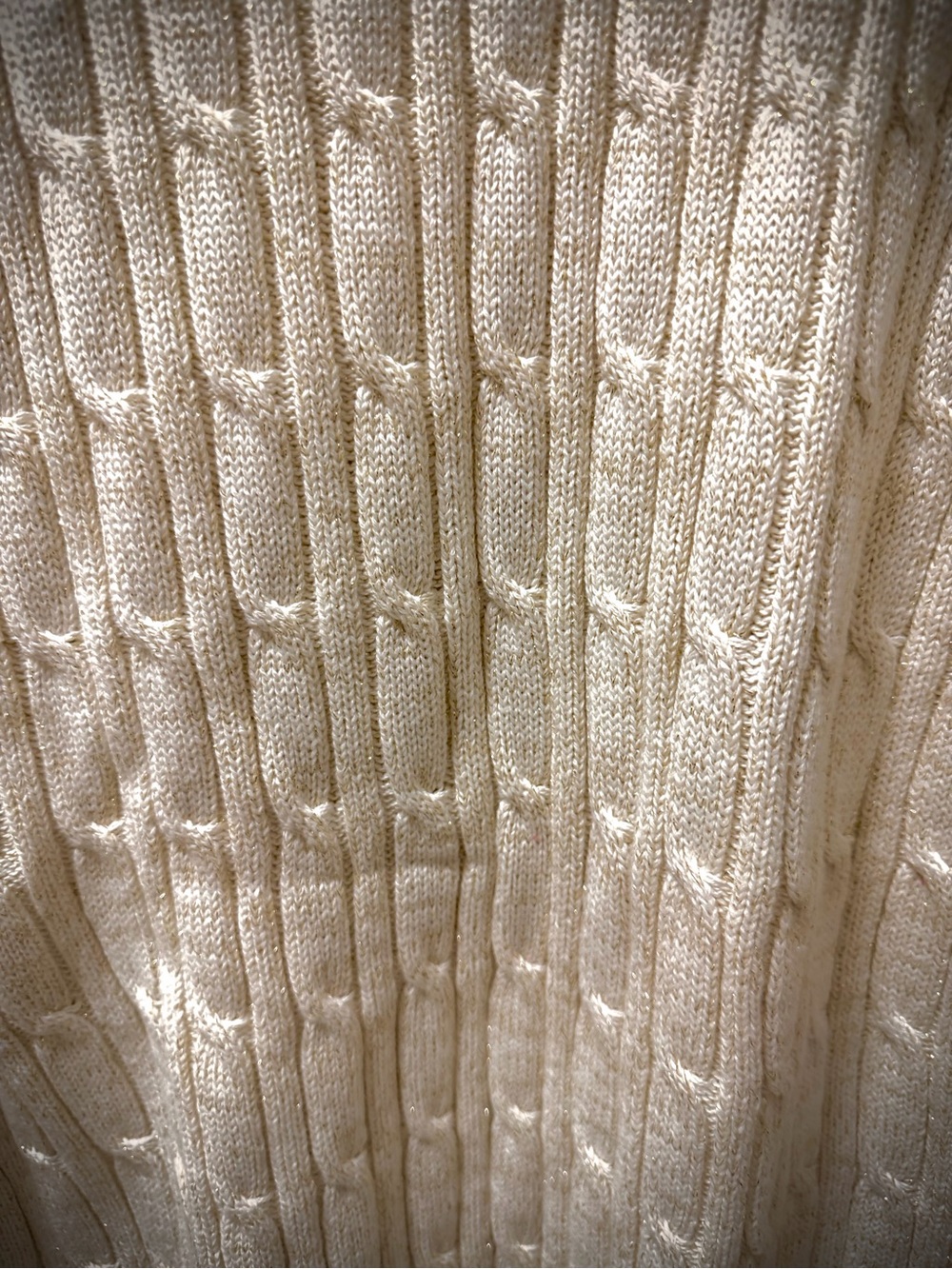 Boutique 9 Ivory Cable Knit Crew Sweater